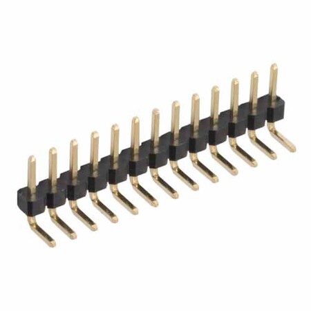 Harwin Board Connector, 20 Contact(S), 1 Row(S), Male, Right Angle, 0.079 Inch Pitch, Solder Terminal,  M22-2032005